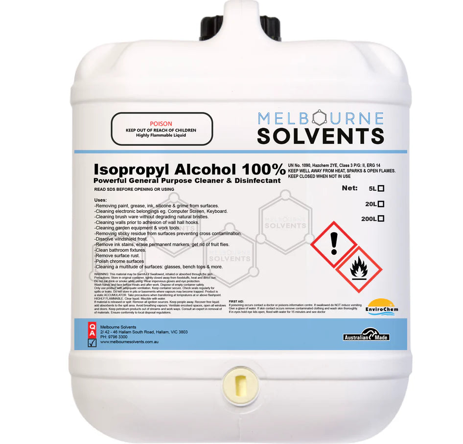 Iso Propyl Alcohol - IPA Isopropanol 99% 5 Litre