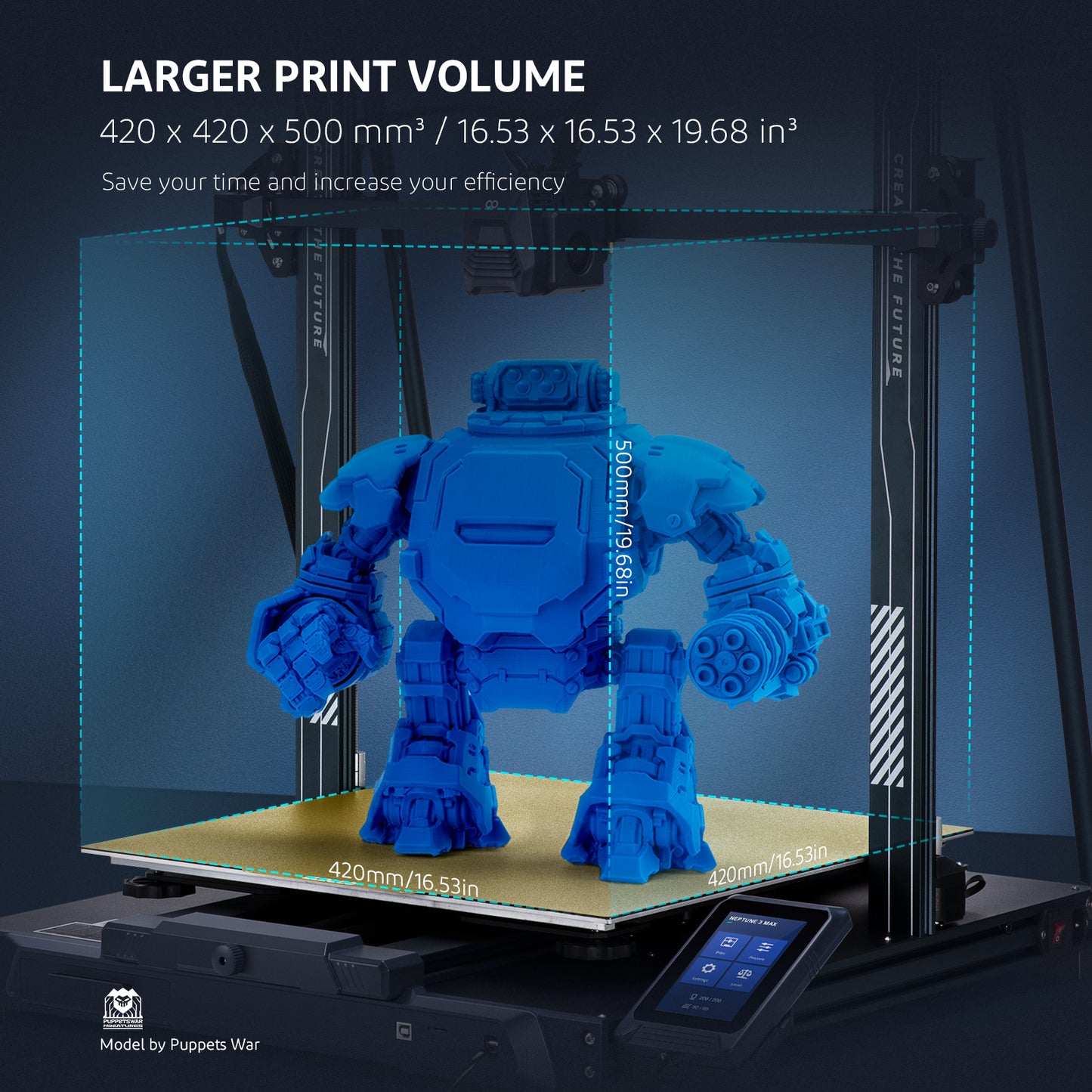 ELEGOO Neptune 3 Max FDM 3D Printer, Massive Printing Size of 420x420x500mm Pre-sale