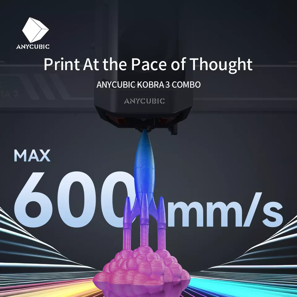 Anycubic Kobra 3 3D Printer 600mm/s Auto Leveling High Speed