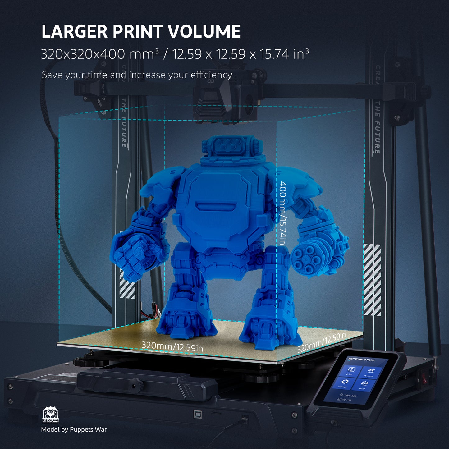 ELEGOO Neptune 3 Plus FDM 3D Printer with Larger Build Volume of 320x320x400mm
