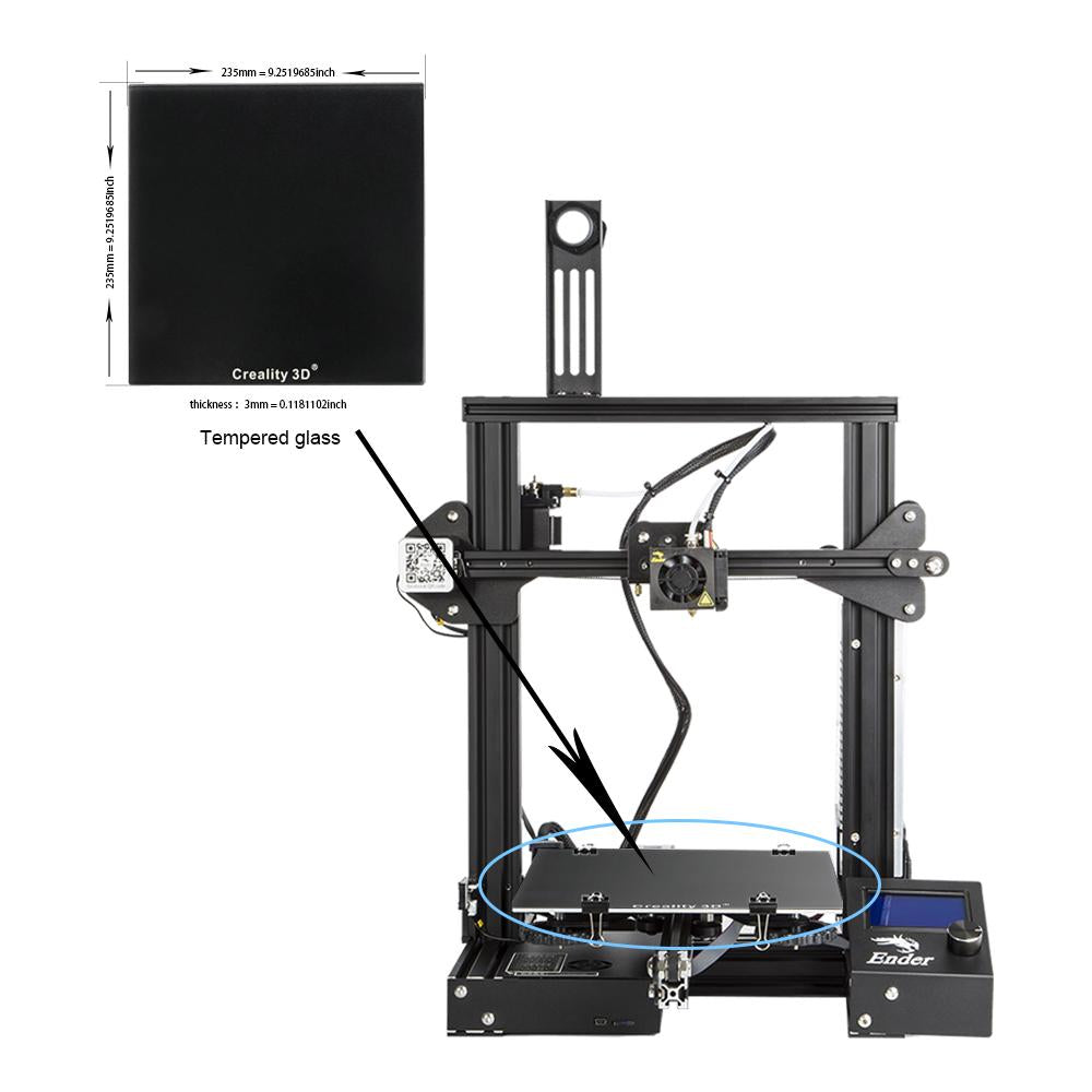 Creality upgraded Carbon Silicon Crystal GlassBed For Ender 3/Ender 5/ CR-6 SE/CR-10S 3D Printer
