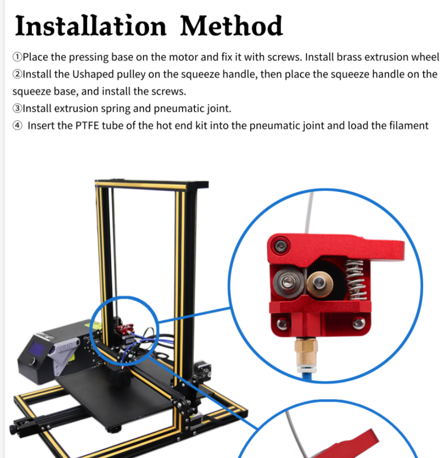 Metal Extruder Kit Red for ender-3 or Cr-10