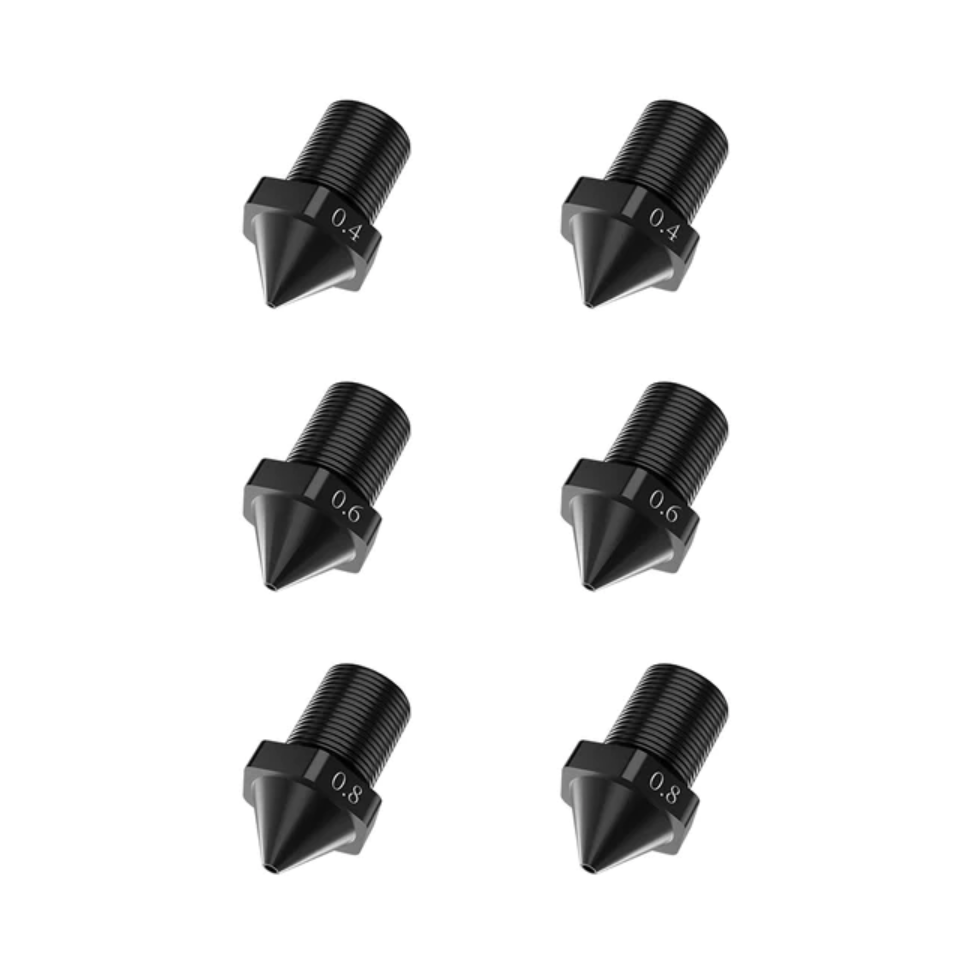 Flashforge Steel/Hardened Nozzle Kit:0.4/0.6/0.8mm ×2