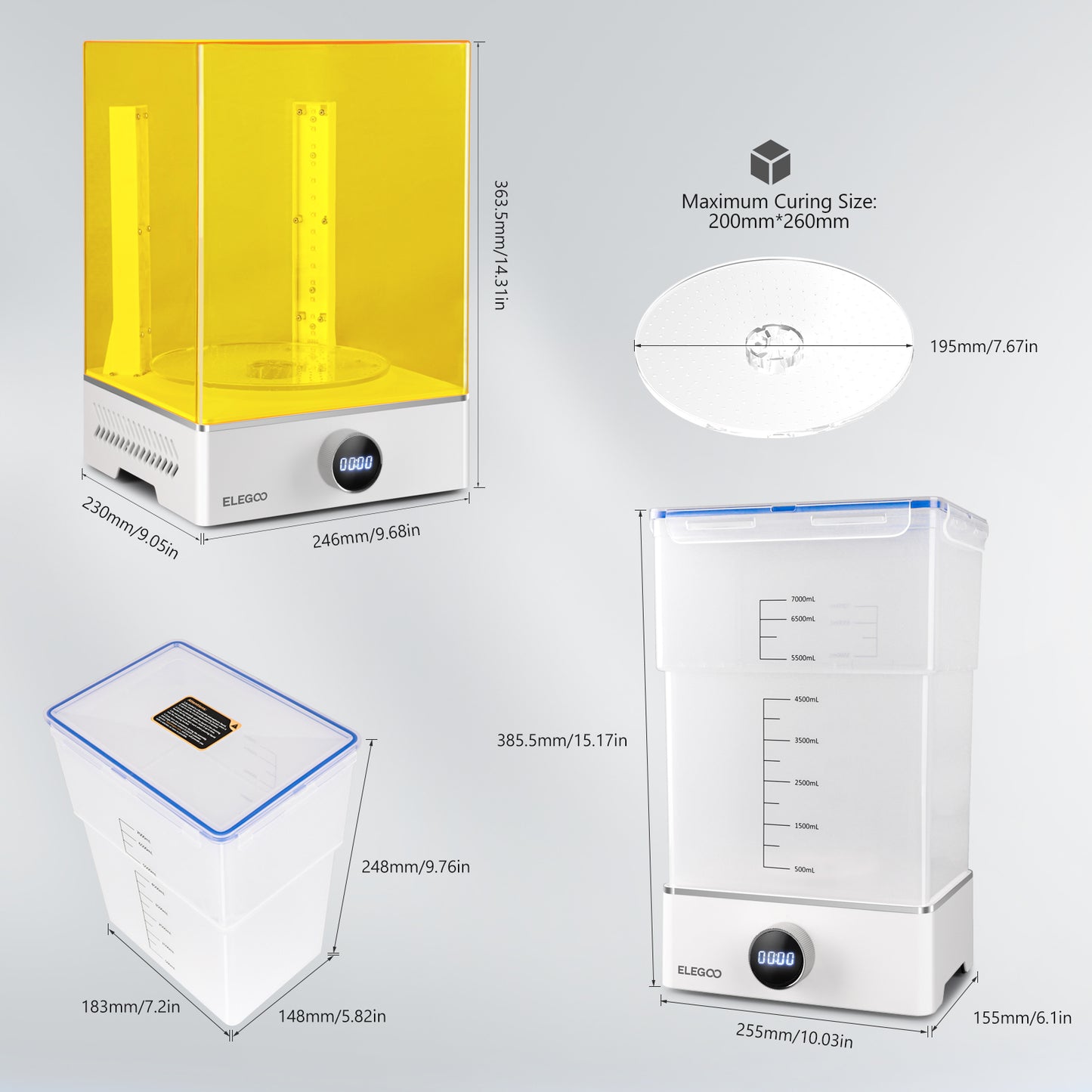 ELEGOO Mercury XS Bundle with Separate Washing and Curing Station for Large Resin 3D Printed Models