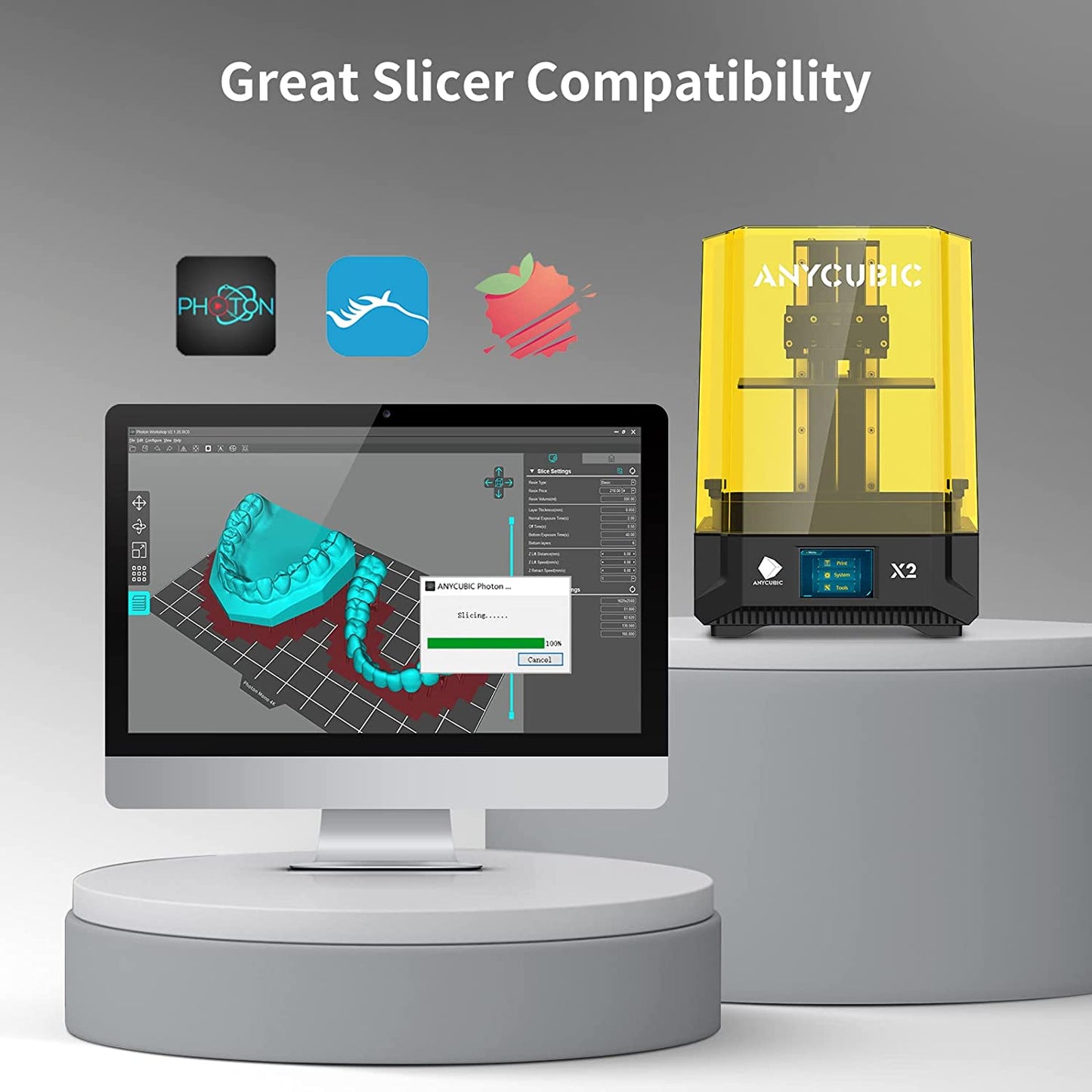 ANYCUBIC Photon Mono X 2 Resin 3D Printer, 9.1'' 4K+ HD Mono Screen LCD SLA Large