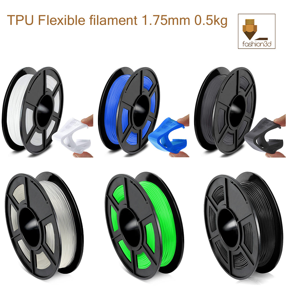 TPU Flexible 3D Printer filament 1.75mm 0.5kg/roll Fashion3d