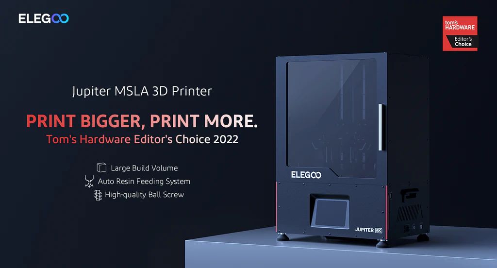 ELEGOO JUPITER RESIN 3D PRINTER WITH 12.8" 6K MONO LCD