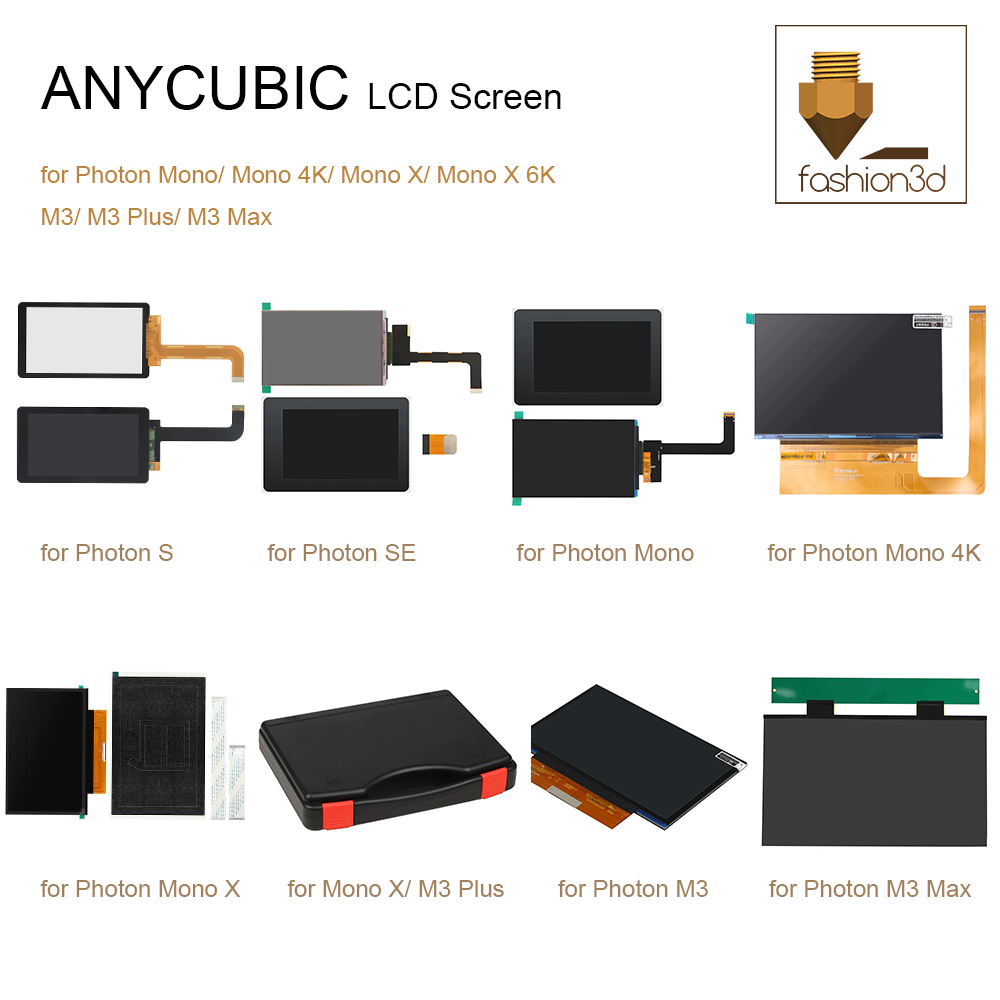 ANYCUBIC LCD Screen 2k 4K 6K 7K Mono for Photon / Photon S/ Photon Mono/ Photon mono SE/ Photon Mono X /M3/M3 PLus/M3 Max