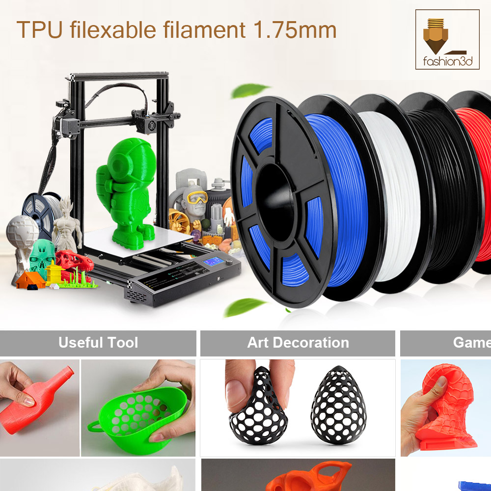 TPU Flexible 3D Printer filament 1.75mm 0.5kg/roll Fashion3d