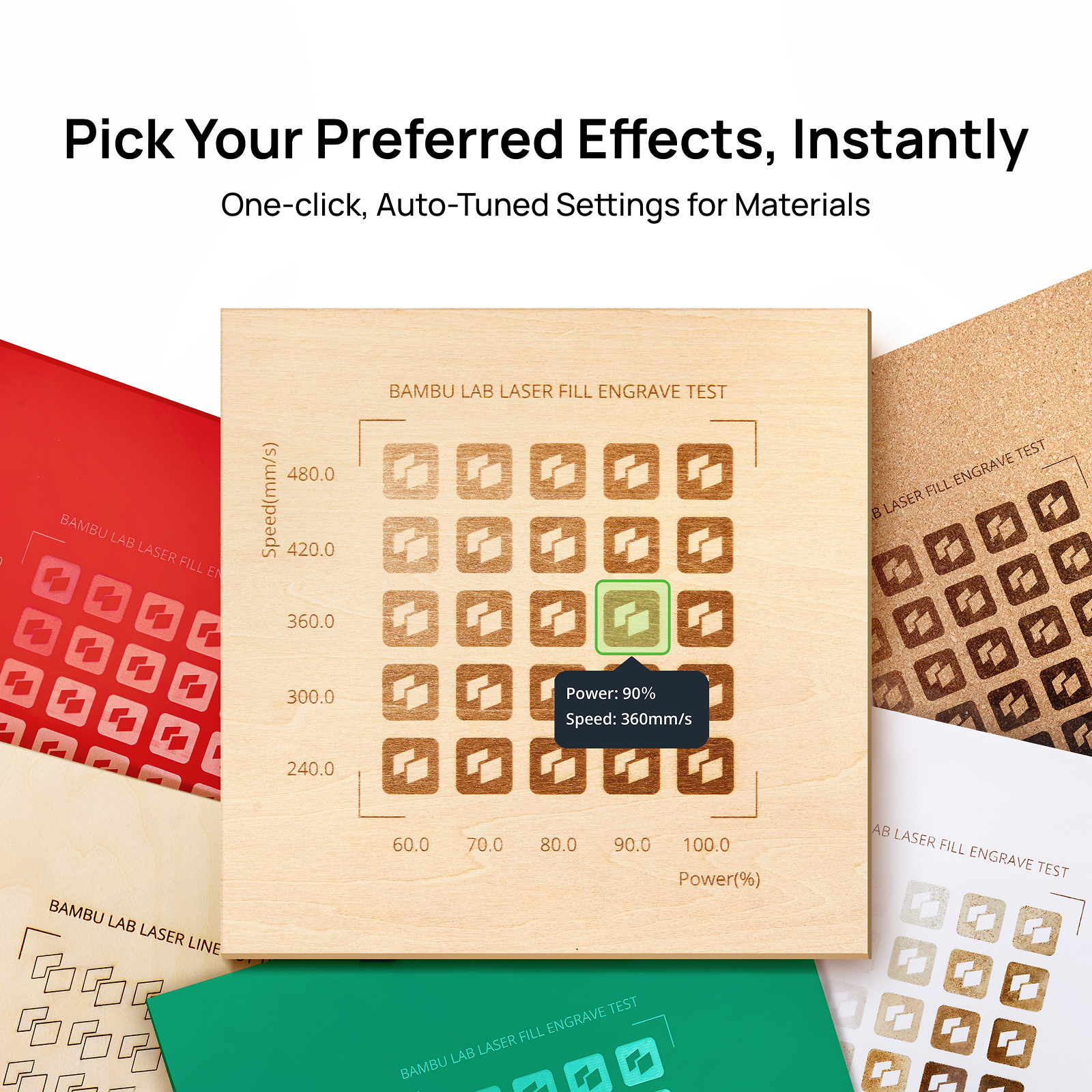 Bambu Lab Laser Material Kit – Starter Pack (49 pcs)