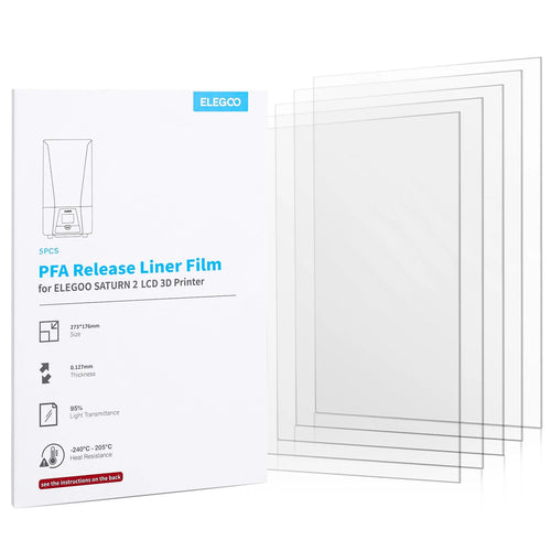 ELEGOO FEP2.0 (PFA) RELEASE LINER FOR Mars3/ SATURN 2/Jupiter 3D PRINTER (5PCS)