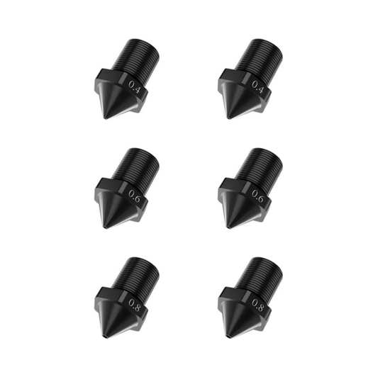Flashforge Steel/Hardened Nozzle Kit:0.4/0.6/0.8mm ×2