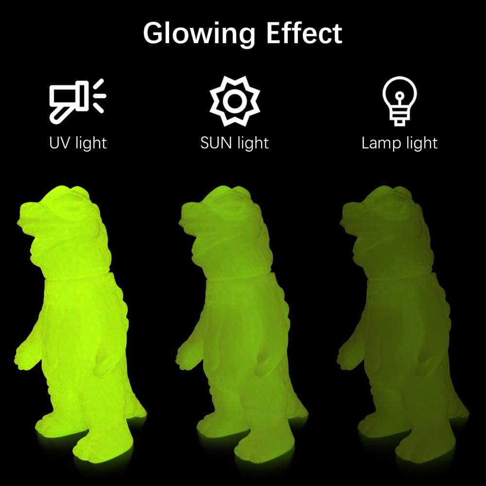 Glow-In-Dark PLA Noctilucent filament 1kg/2.2lbs Fashion3d (White, Blue, Green, Yellow)