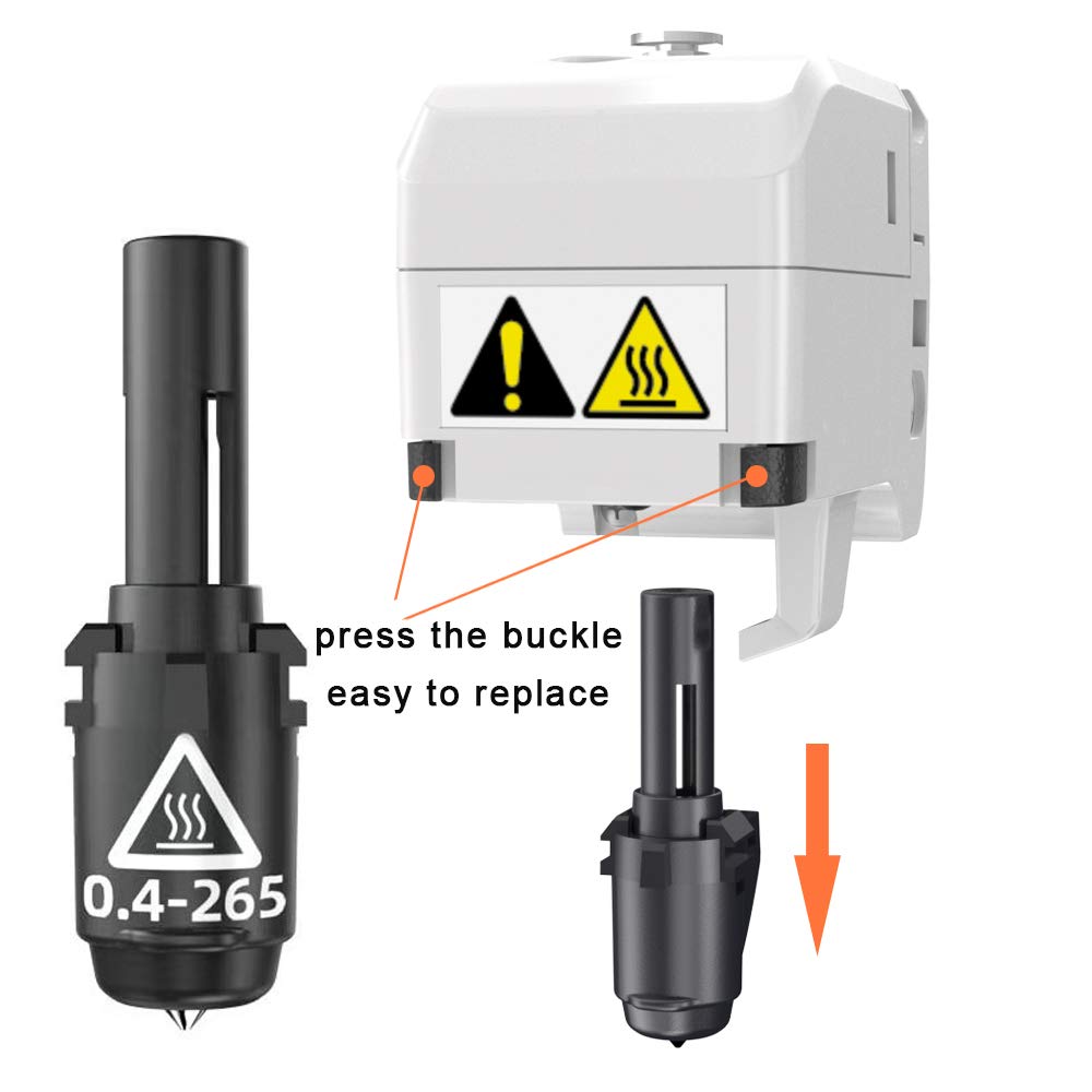 Flashforge Adventurer 3/4 Upgrade Hotend, 3D Printer Parts with 0.4mm 265°C High Temperature Nozzle Assembly-1PCS