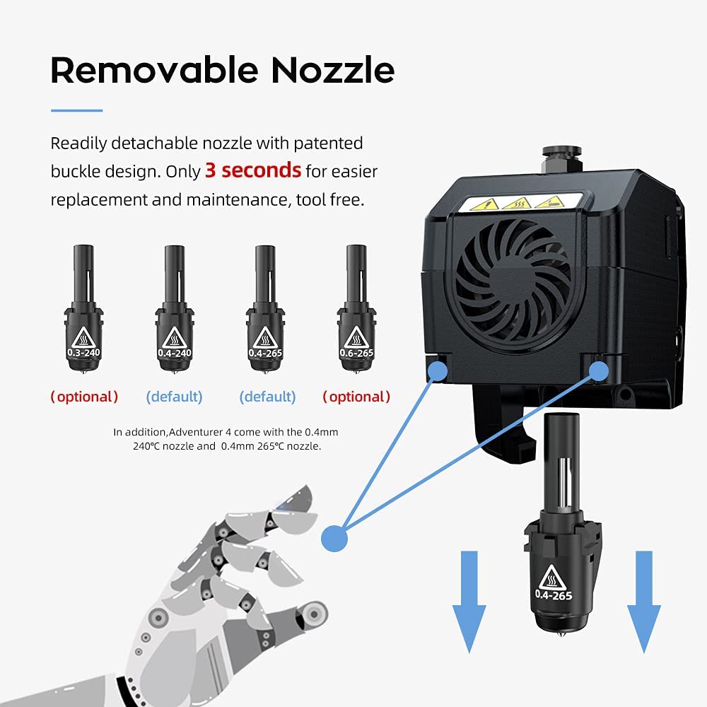 Flashforge Adventurer 4 Auto Leveling Quick Removable Hign Temp Nozzle Flexible CNC Platform HEPA13 air Filter 220 x 200 x 250