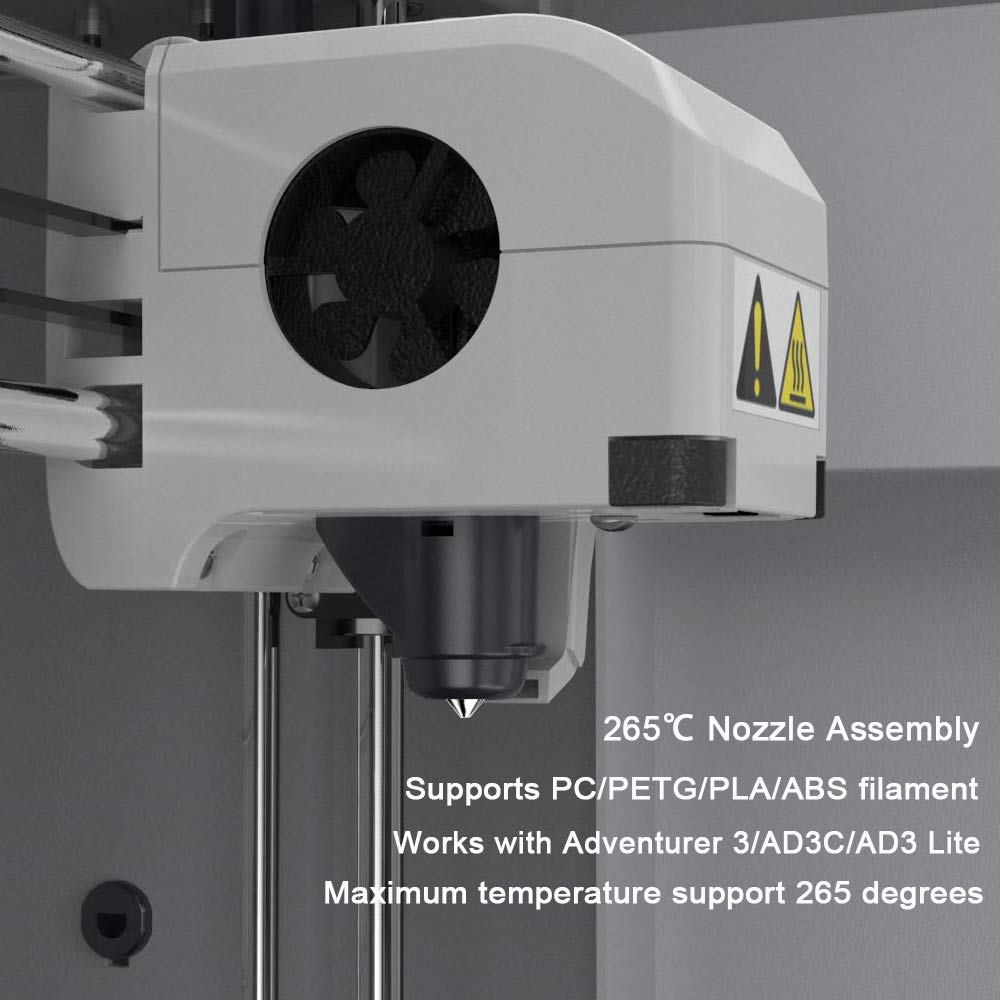 Flashforge Adventurer 3/4 Upgrade Hotend, 3D Printer Parts with 0.4mm 265°C High Temperature Nozzle Assembly-1PCS