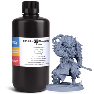 ELEGOO ABS-Like 2.0 3D Printer Resin, 405nm UV-Curing Photopolymer Resin for LCD 3D Printing Grey 1000g