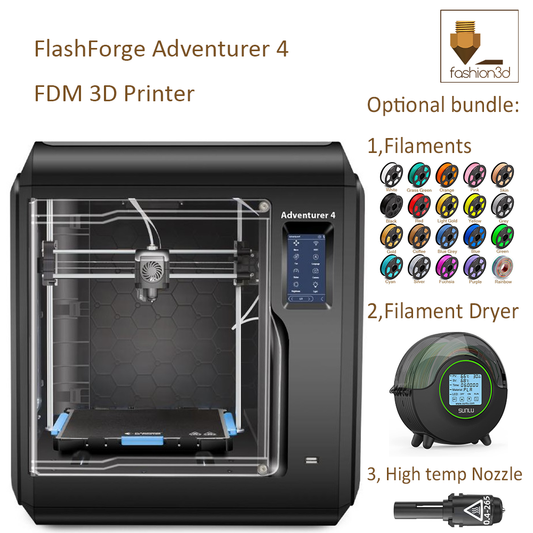 Flashforge Adventurer 4 Auto Leveling Quick Removable Hign Temp Nozzle Flexible CNC Platform HEPA13 air Filter 220 x 200 x 250