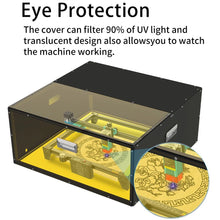 Load image into Gallery viewer, Laser Engrave Acrylic Shell Eye Protection Box Smoke Exhaust with Powerful Suction Fan