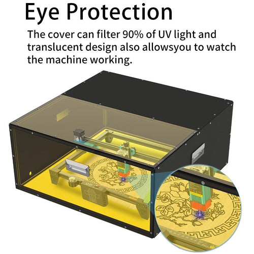 Laser Engrave Acrylic Shell Eye Protection Box Smoke Exhaust with Powerful Suction Fan