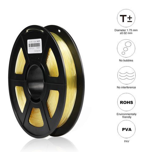 PVA 3D Printer ordinary filament Transparent Yellow 1.75mm 0.5kg/roll Fashion3d