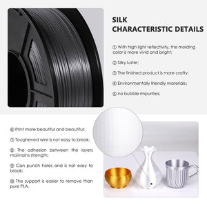 PLA+ Silk 3D Printer filament 1.75mm 1kg Fashion3d